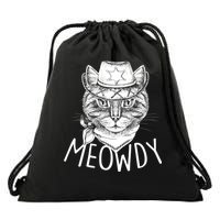 Meowdy Texas Cat Drawstring Bag