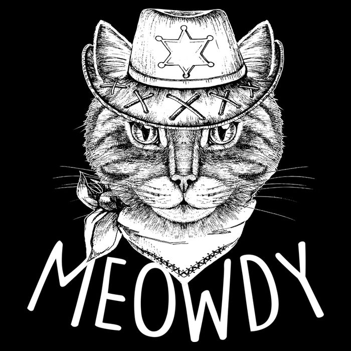 Meowdy Texas Cat Drawstring Bag