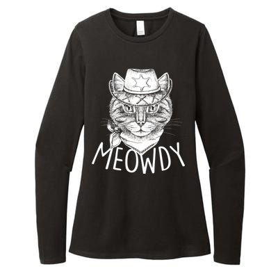 Meowdy Texas Cat Womens CVC Long Sleeve Shirt