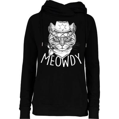 Meowdy Texas Cat Womens Funnel Neck Pullover Hood