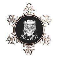 Meowdy Texas Cat Metallic Star Ornament