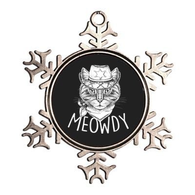 Meowdy Texas Cat Metallic Star Ornament