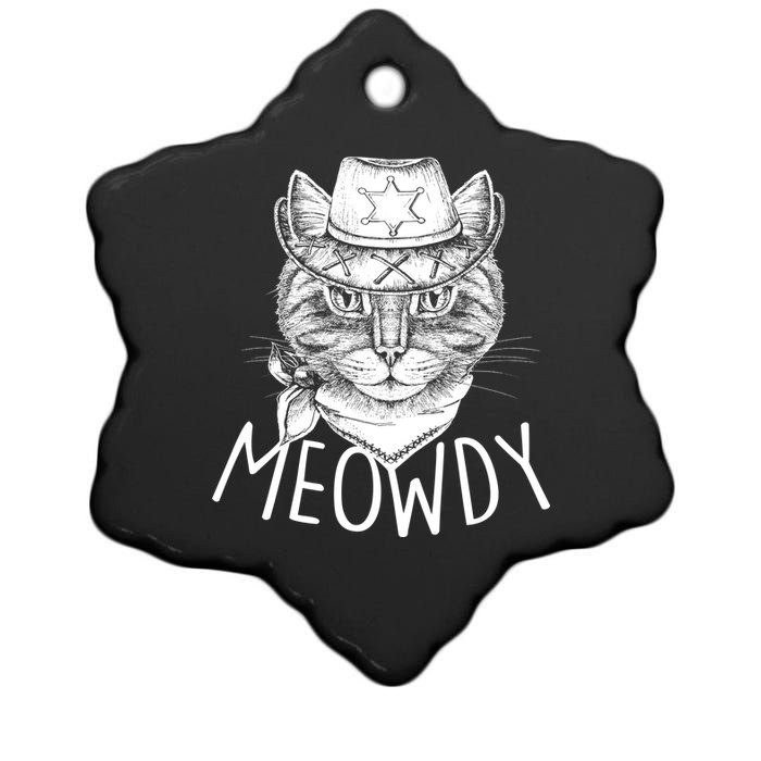 Meowdy Texas Cat Ceramic Star Ornament