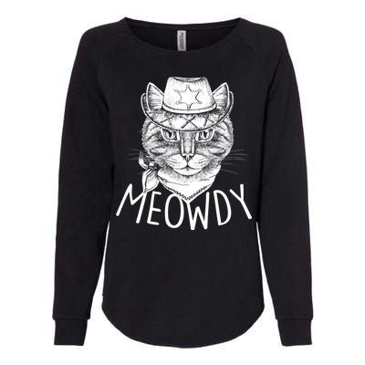 Meowdy Texas Cat Womens California Wash Sweatshirt