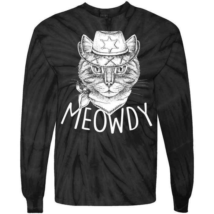 Meowdy Texas Cat Tie-Dye Long Sleeve Shirt