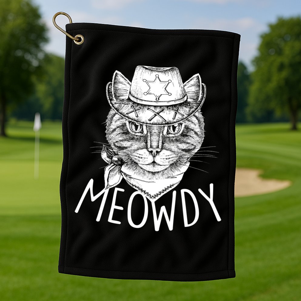 Meowdy Texas Cat Golf Towel