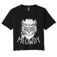 Meowdy Texas Cat Women's Crop Top Tee