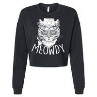 Meowdy Texas Cat Cropped Pullover Crew