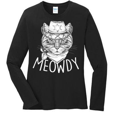 Meowdy Texas Cat Ladies Long Sleeve Shirt