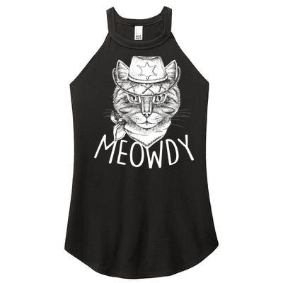 Meowdy Texas Cat Women's Perfect Tri Rocker Tank