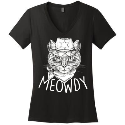 Meowdy Texas Cat Women's V-Neck T-Shirt