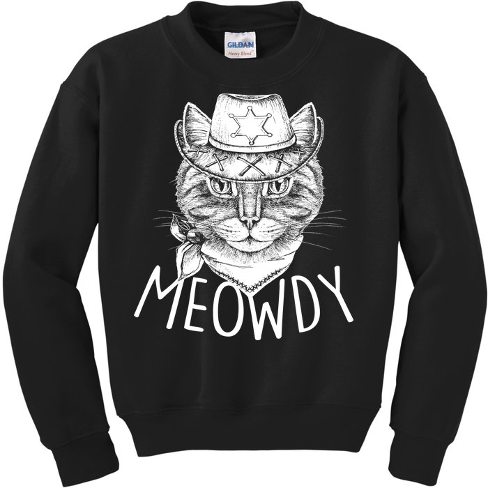 Meowdy Texas Cat Kids Sweatshirt