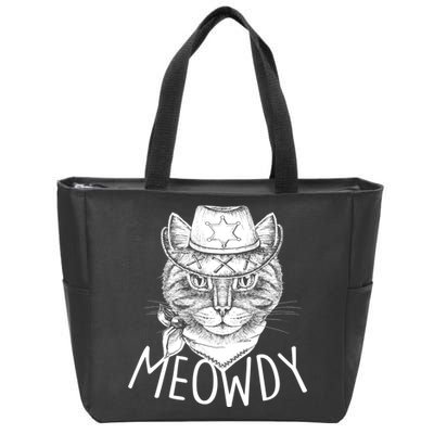 Meowdy Texas Cat Zip Tote Bag