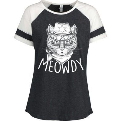 Meowdy Texas Cat Enza Ladies Jersey Colorblock Tee