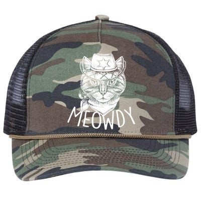 Meowdy Texas Cat Retro Rope Trucker Hat Cap