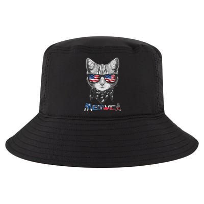 Meowica Rock Cat Funny 4th of July USA Freedom Cool Comfort Performance Bucket Hat