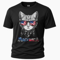 Meowica Rock Cat Funny 4th of July USA Freedom Cooling Performance Crew T-Shirt