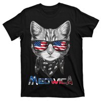 Meowica Rock Cat Funny 4th of July USA Freedom T-Shirt