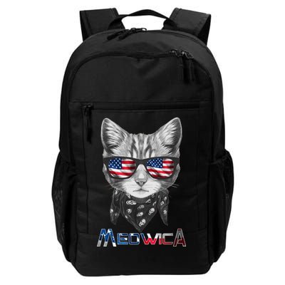 Meowica Rock Cat Funny 4th of July USA Freedom Daily Commute Backpack