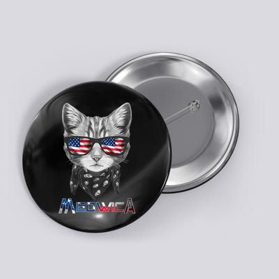 Meowica Rock Cat Funny 4th of July USA Freedom Button