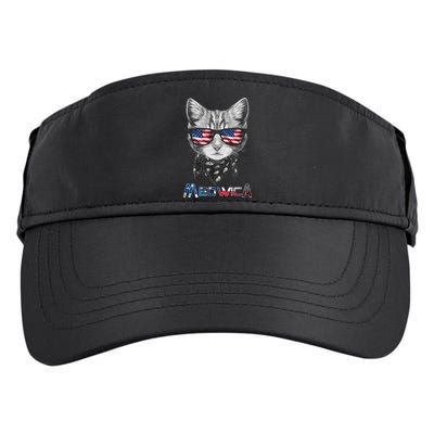 Meowica Rock Cat Funny 4th of July USA Freedom Adult Drive Performance Visor