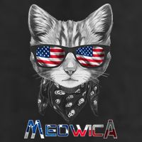 Meowica Rock Cat Funny 4th of July USA Freedom 11oz C Handle Ceramic Mug