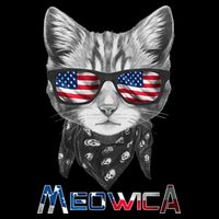 Meowica Rock Cat Funny 4th of July USA Freedom Mesh Reversible Basketball Jersey Tank