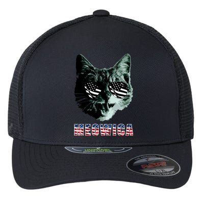 Meowica USA Cat Flexfit Unipanel Trucker Cap