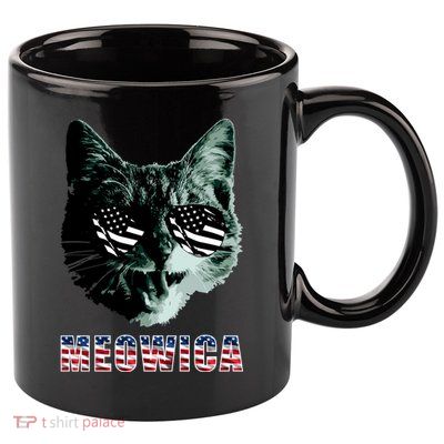 Meowica USA Cat 11oz C Handle Ceramic Mug