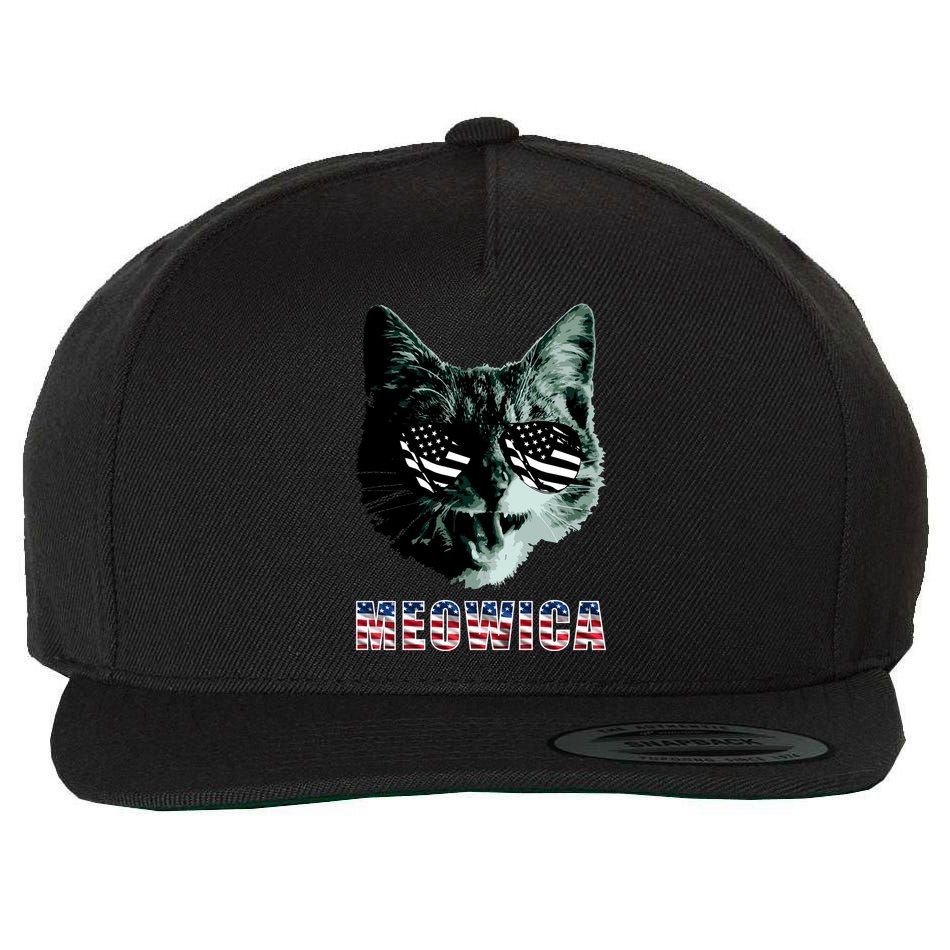 Meowica USA Cat Wool Snapback Cap