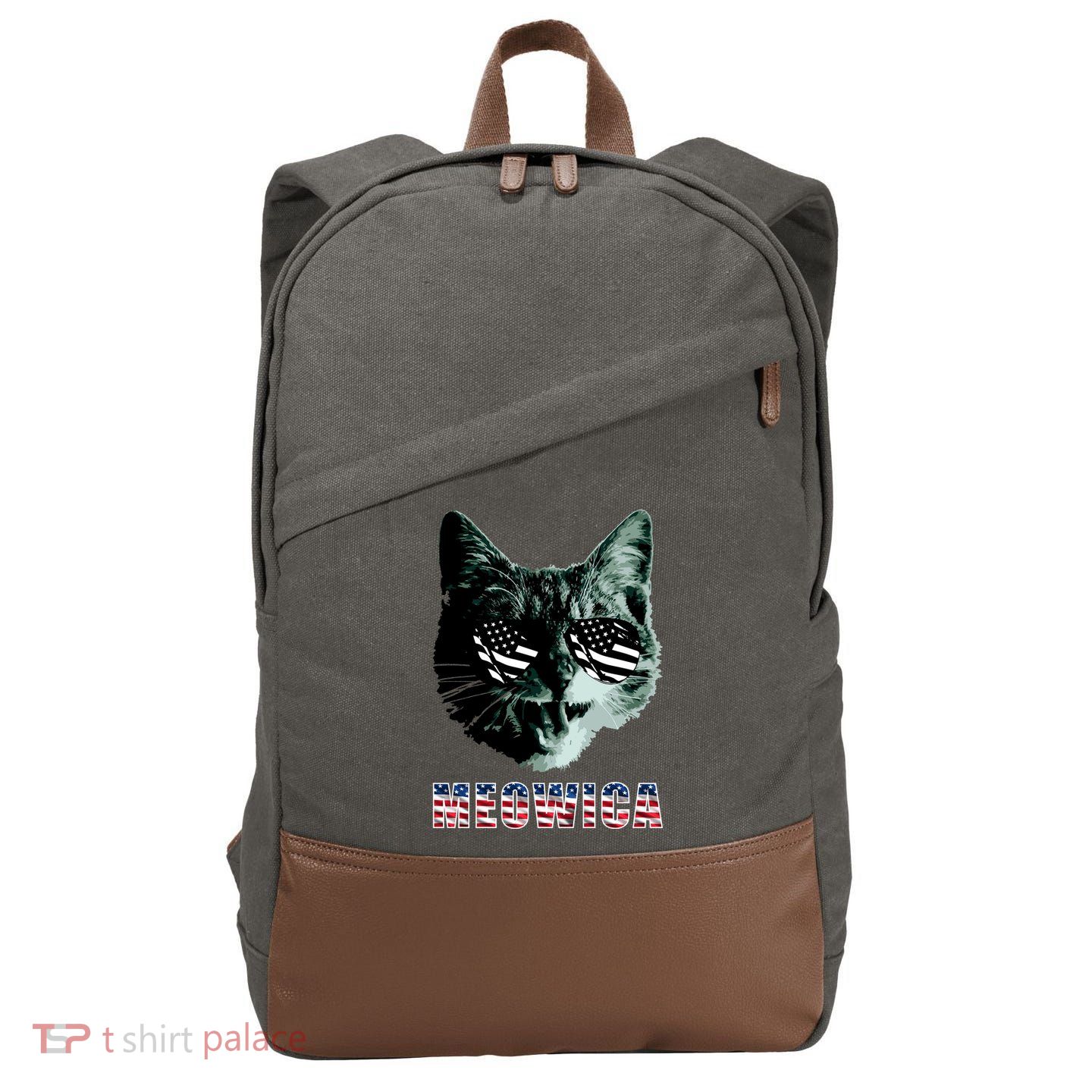 Meowica USA Cat Cotton Canvas Backpack