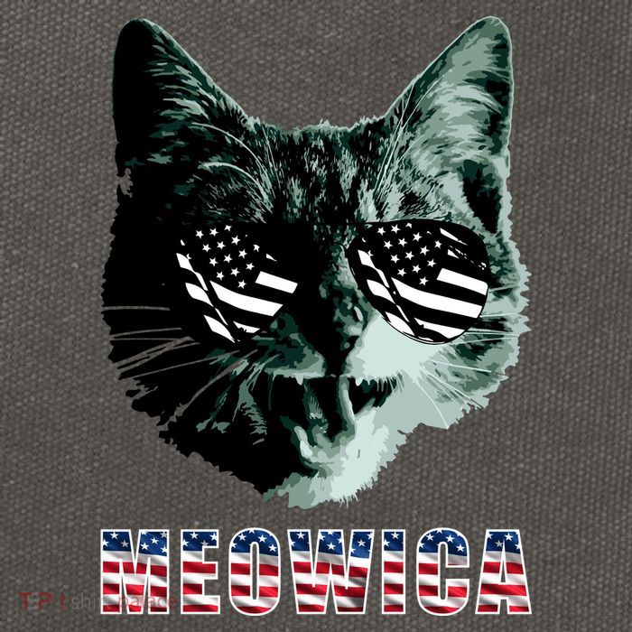 Meowica USA Cat Cotton Canvas Backpack