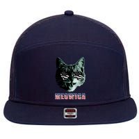 Meowica USA Cat 7 Panel Mesh Trucker Snapback Hat