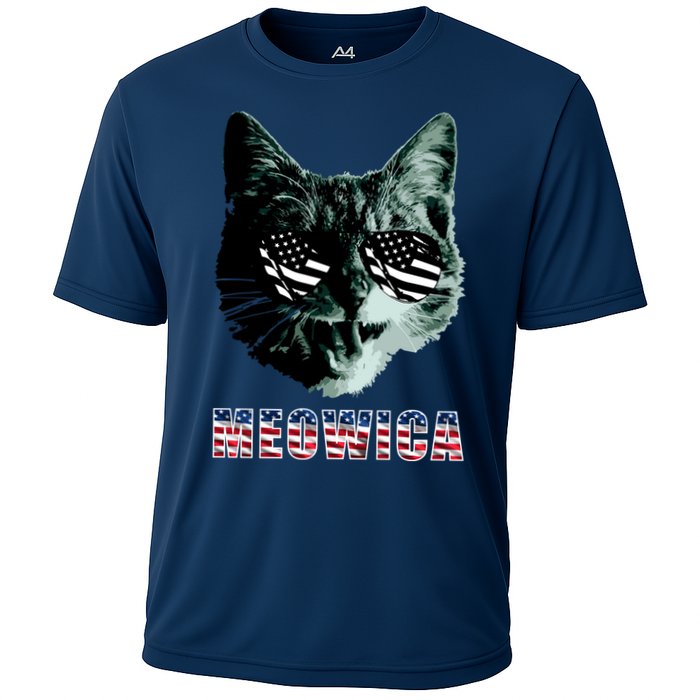 Meowica USA Cat Cooling Performance Crew T-Shirt