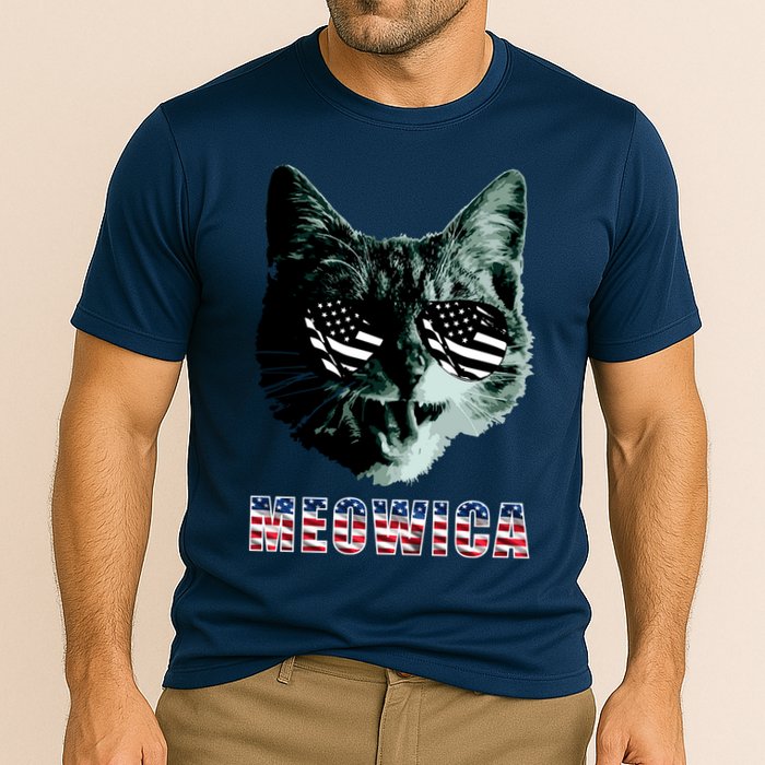 Meowica USA Cat Cooling Performance Crew T-Shirt