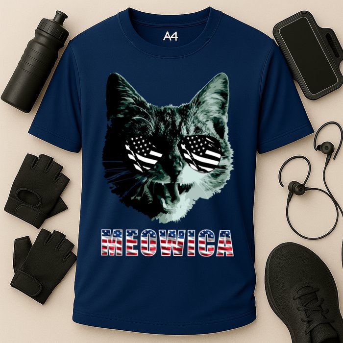 Meowica USA Cat Cooling Performance Crew T-Shirt