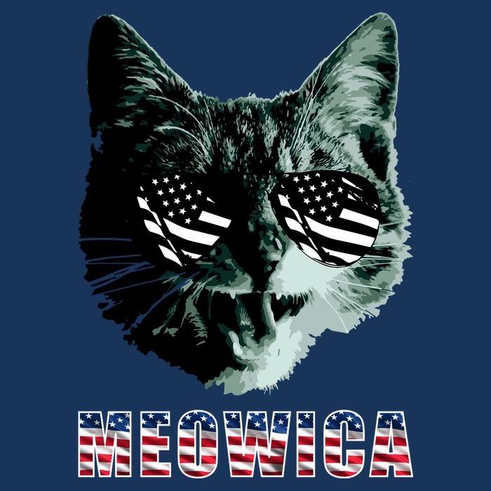Meowica USA Cat Cooling Performance Crew T-Shirt