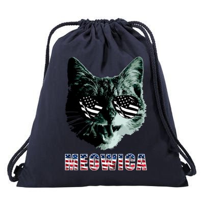 Meowica USA Cat Drawstring Bag