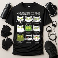 Meowoween Costumes Funny Cat Halloween Cooling Performance Crew T-Shirt