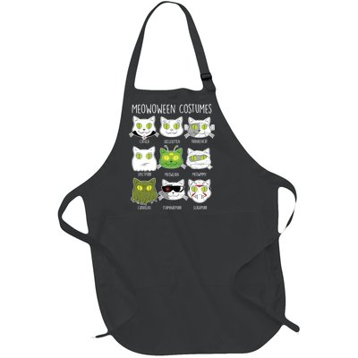 Meowoween Costumes Funny Cat Halloween Full-Length Apron With Pockets