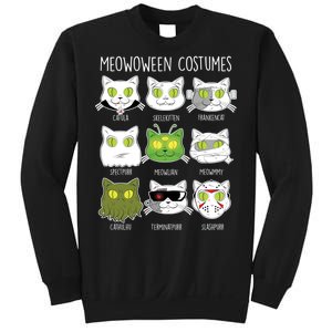 Meowoween Costumes Funny Cat Halloween Sweatshirt