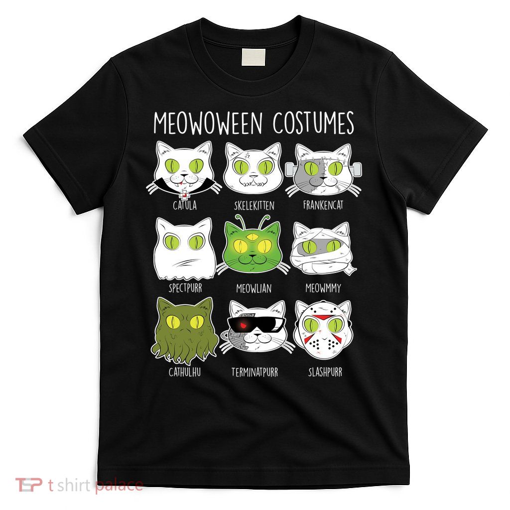 Meowoween Costumes Funny Cat Halloween T-Shirt