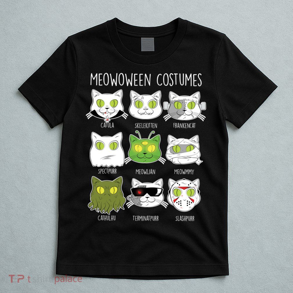 Meowoween Costumes Funny Cat Halloween T-Shirt