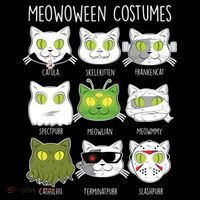 Meowoween Costumes Funny Cat Halloween T-Shirt