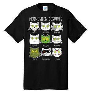 Meowoween Costumes Funny Cat Halloween Tall T-Shirt