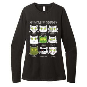 Meowoween Costumes Funny Cat Halloween Womens CVC Long Sleeve Shirt