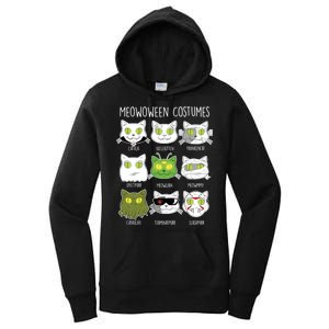 Meowoween Costumes Funny Cat Halloween Women's Pullover Hoodie