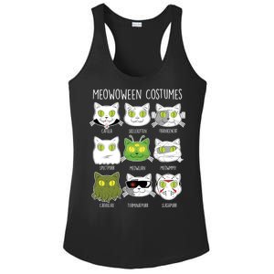 Meowoween Costumes Funny Cat Halloween Ladies PosiCharge Competitor Racerback Tank