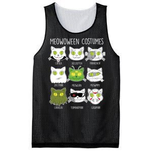 Meowoween Costumes Funny Cat Halloween Mesh Reversible Basketball Jersey Tank