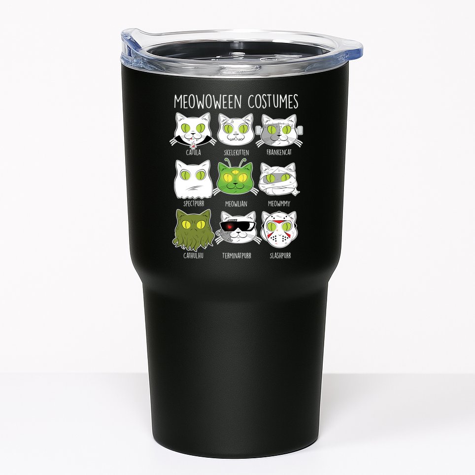 Meowoween Costumes Funny Cat Halloween Tumbler